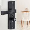 Door Handle Lock Keys Set Bedroom Door Lock Set Large  Knob Black Smoothly Rotating  Silent Bearing for Bathroom