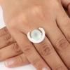 Натуральный аквахалцедон драгоценный камень серебро 925 пробы ручная работа ювелирные изделия кольцо в стиле бохо RR-48-16
