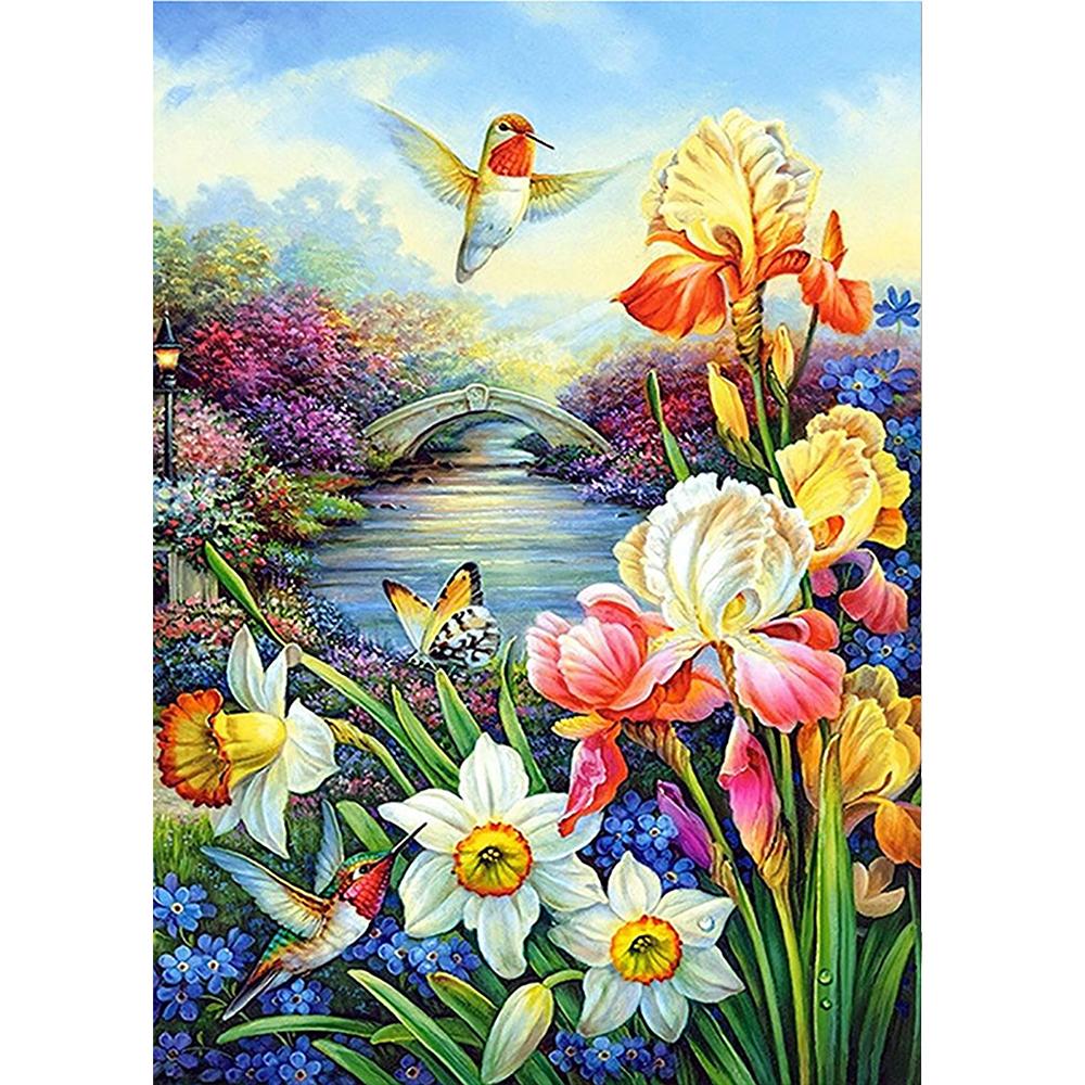 5D Diamond Painting Diy Flower And Bird Full Diamond Handmade Diamond Embroidered Mosaic Pattern Home Bedroom Decoration Gift