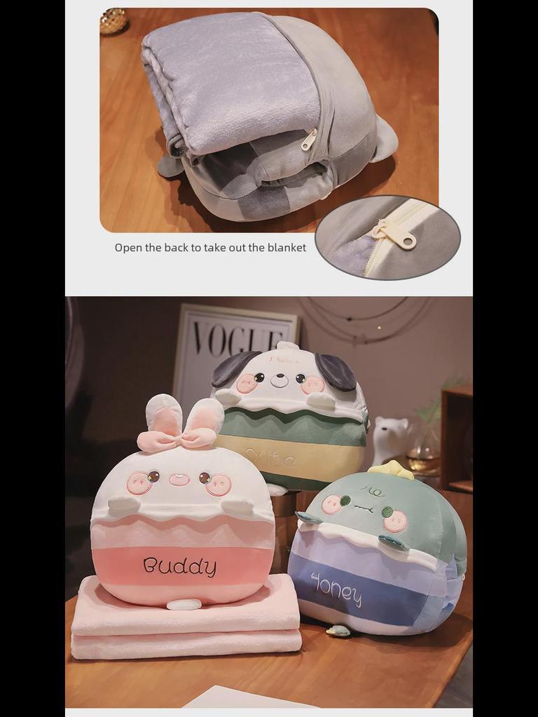 Подушка-одеяло 3 в 1 с рисунком: Грелка для рук, поддержка талии и одеяло для сна в офисе или на диване