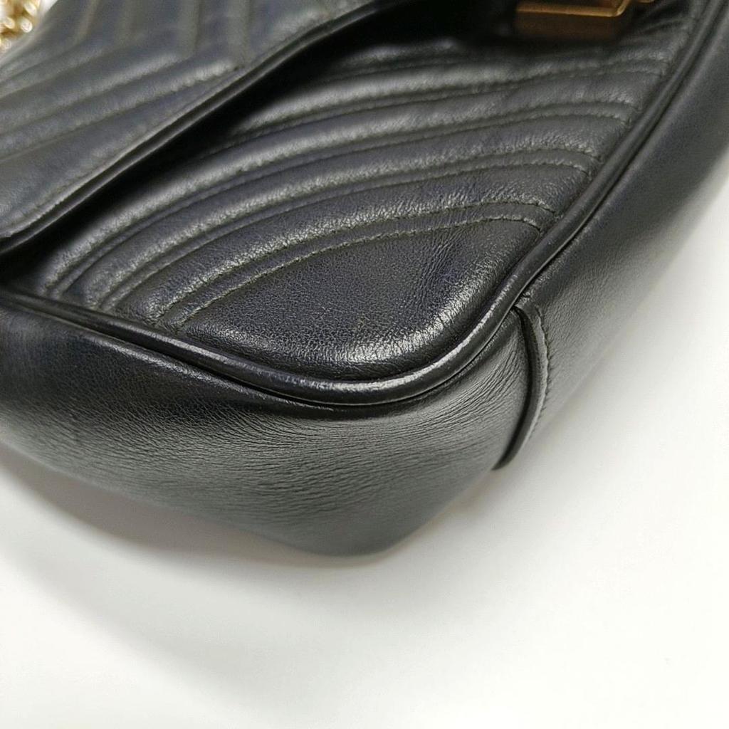 [Pre-Owned] Gucci GG Marmont Small Matelassé Shoulder Bag 'Black' - Good #CPZZOR