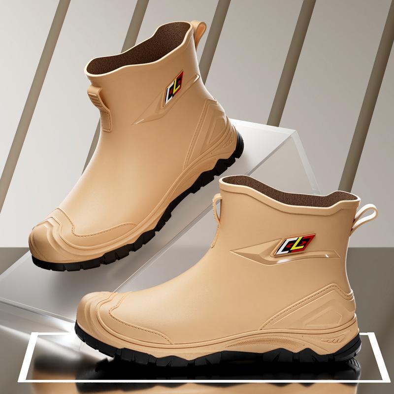 Men's Water Boots Non-slip Work Rubber Shoes Outdoor Rain Boots Men's New Waterproof Shoes Casual Camping Fishing Shoes