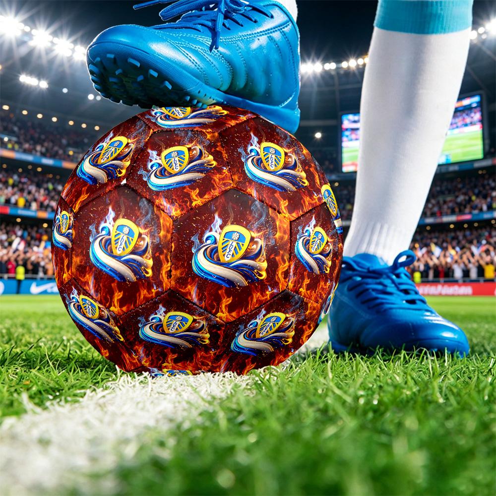 Футбольный мяч Leeds United, размер 5, с принтом, противоскользящий, для взрослых, футбольный сувенир для фанатов футбола