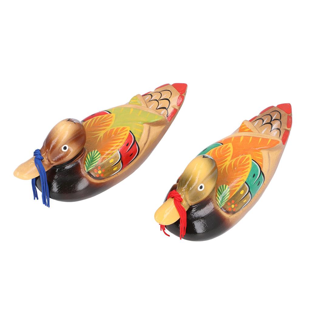 1 пара деревянных фигурок уток-мандаринок, красочные статуэтки влюбленных птиц, декоративная скульптура ручной работы