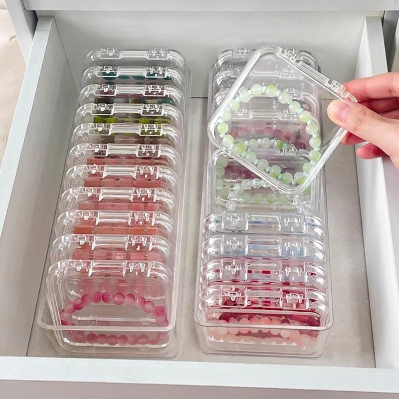 Clear Acrylic Bracelet Storage Box Convenient Jewelry Display Stand Holder Bangle Container for Multiple Bracelets