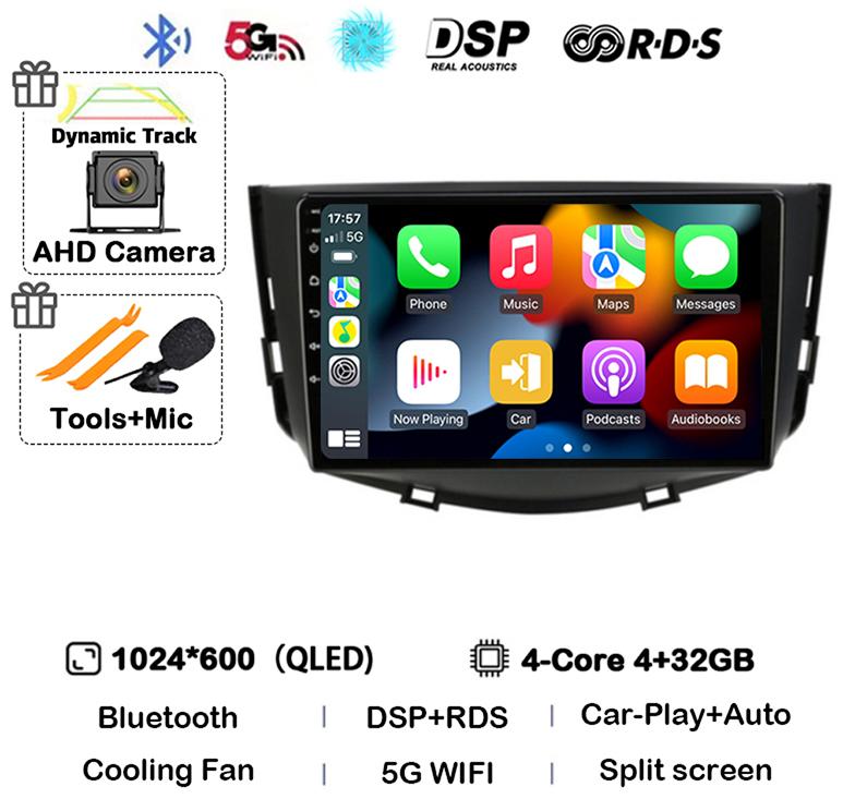 Android 14 Автомагнитола Carplay Auto для Lifan X60 X 60 2011-2016 2 Din Навигация GPS 4G+WIFI Мультимедийный Видеоплеер Головное Устройство BT
