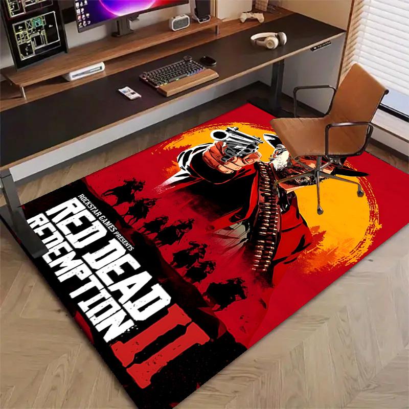 Red Dead Redemption Printed Area Rug Carpet for Bedroom Living Room Home Decor Rugs Mat Non Slip Mat Rug for Bedside
