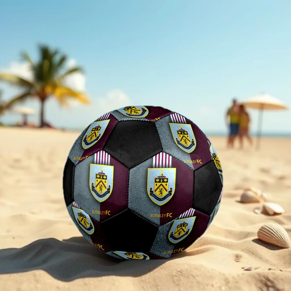 Burnley Football Club Soccer Ball, colorful, suitable for all ages, machine-stitched, PVC material, competition grade, durable and high bounce