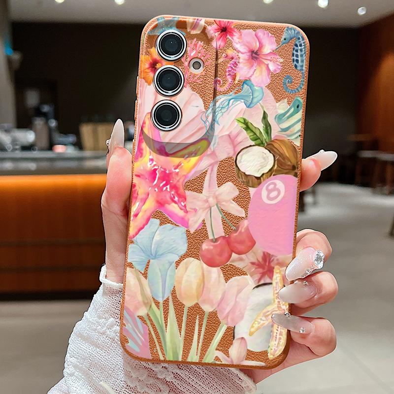Чехол 'Звездное Море Дельфин Приключение' Для Samsung S26 S25 S24 Ultra S23 S22 S21 FE A15 A16 A17 A35 A36 A37 A54 A55 A56 A57 5G Кожаная Текстура Обложка