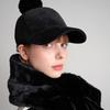 TECHSKIN Женская вельветовая кепка для гольфа с меховой лентой Черная