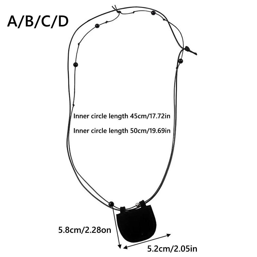 Adjustable Chain Suede Bag Necklace PU Sweater Chain Necklace Creative Gift Mini Necklace