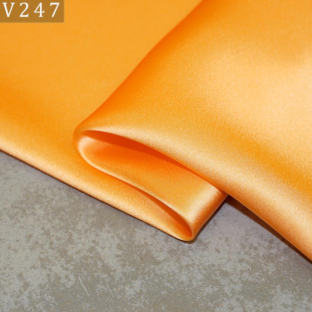 HYSK Natural Genuine Pure 100% Silk Crepe Satin Fabric Silk China Duchess Plain Brown by Meter for Dress Bedding Wedding