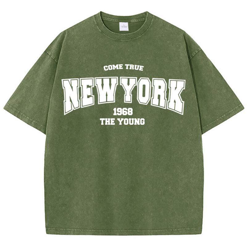 Женские хлопковые футболки с потертостями All-Math, свободные, с коротким рукавом, с простым буквенным принтом, летняя уличная женская одежда