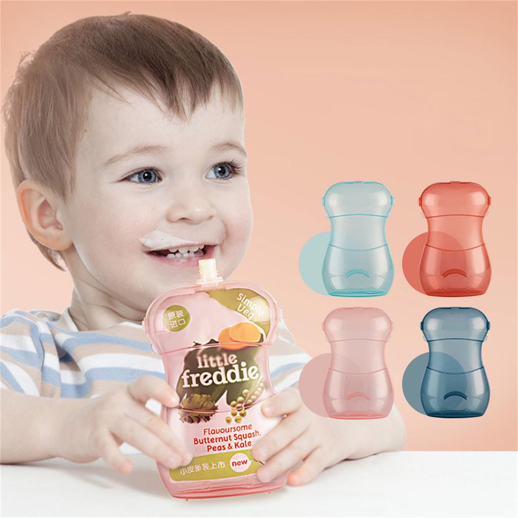 Food Pouch Holder for Babies Toddlers Kid Refillable Holder Prevent Messes Squeeze Proof Juice Box Holder Baby Supplies