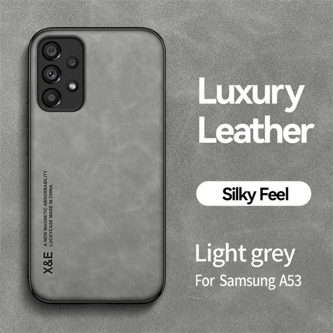 Магнитный кожаный чехол из овчины для Samsung Galaxy A53 5G A52s A51 A52 A71 A13 A12 A21s A31 A73 A72 A22 A50 A33 Задняя крышка