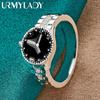 URMYLADY 925 пробы стерлингового серебра наручные часы 7-10 кольцо для женщин свадебная вечеринка модные украшения с шармом