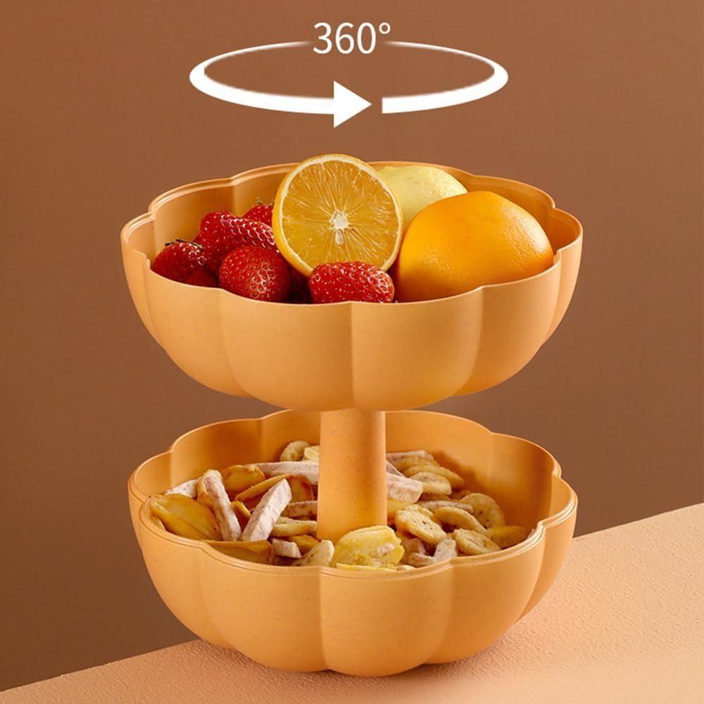 Dustproof Candy Snack Tray Double Layer Divided Serving Tray with Lid Pumpkin Snack Holder Women