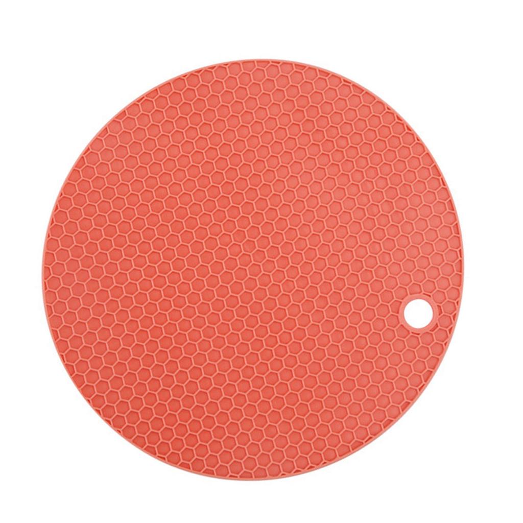 Heat Resistant Mat Silicone Slip Proof Round 17cm Heat Insulation Pad for Kitchen Countertop