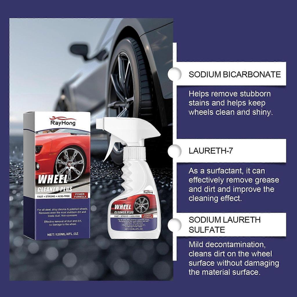Rayhong Car Wheel Cleaner - Cleans Yellowing On Car Rims, Removes Dirt And Rust, Restores Wheels
