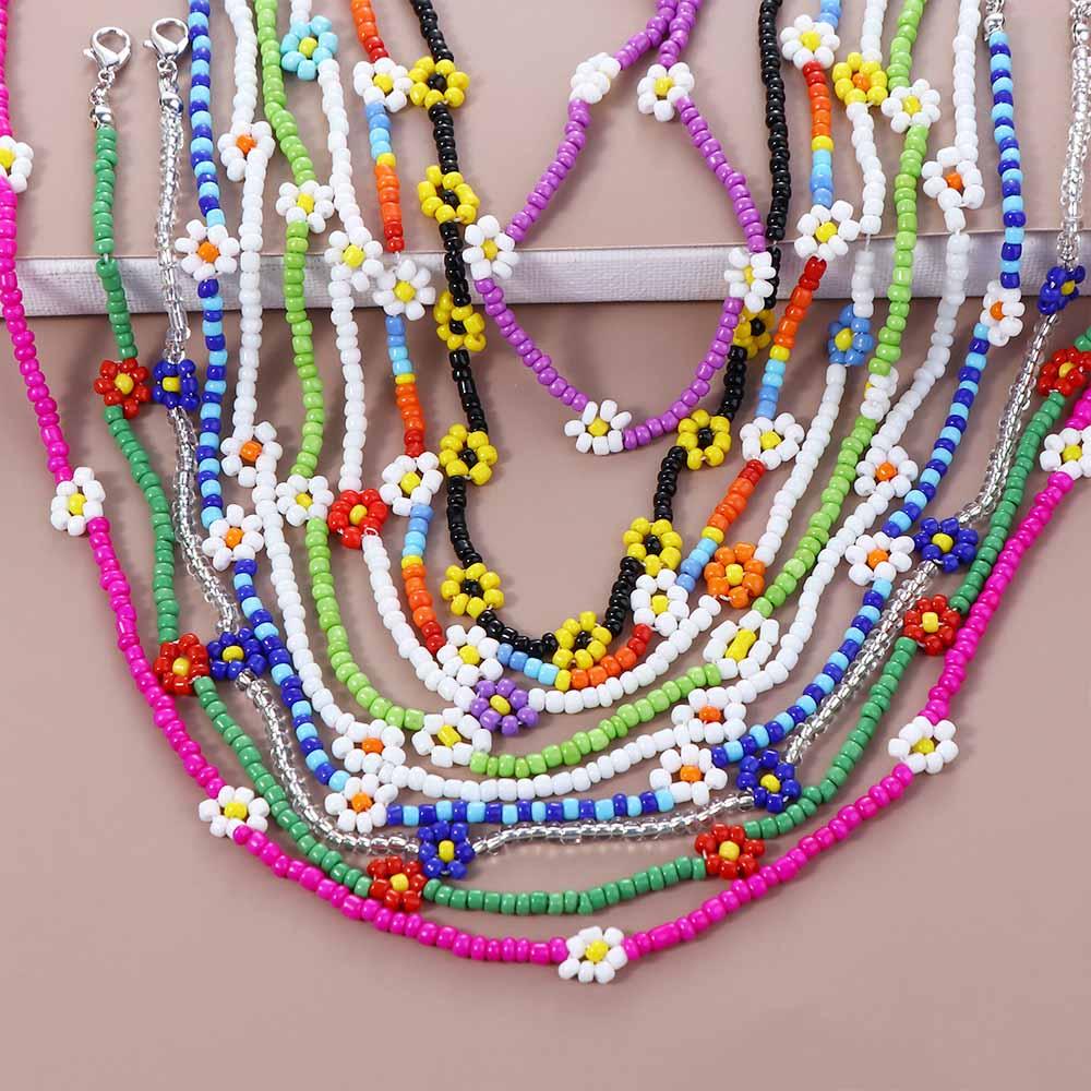 Подарок отпуск прекрасное ожерелье на ключицу женское ожерелье цветы бисерное ожерелье богемия чокер