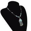 Turquoise Beads Chain Necklaces Metal Chain Jewelry Accessories  Women Girls