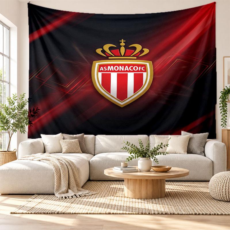 Monaco FC Wall Tapestry, Soft Fabric Wall Hanging, Decorative Backdrop For Bedroom Home Wall Art