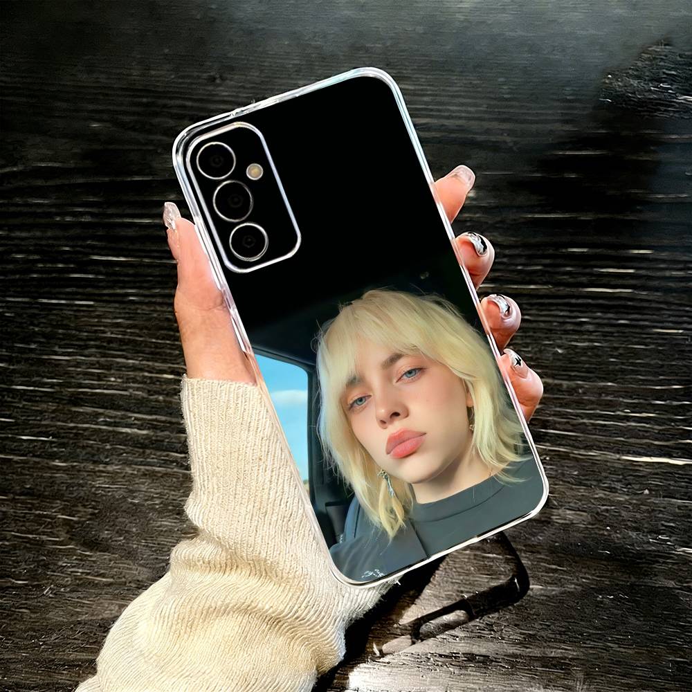 Чехол для телефона B-Billie E-Eilish для Samsung A10, 12, 20, 21S, 30, 31, 40, 50, 51, 52, 70, 71 Прозрачный чехол