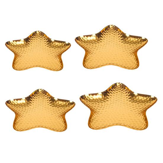 Креативный металлический поднос для десертов в форме звезды, маленькая тарелка для закусок для торта, фруктов, снеков, многофункциональная ретро посуда для вечеринки, пикника