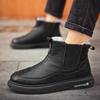 Men Ankle Boots Slip On Winter Personality Fashion Casual Ankle Boots High-top Tooling Winter Boots British Men Cotton Shoes