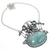 Aquamarine, Apatite Handmade 925 Sterling Silver Jewelry Necklace 18" B2Q85