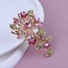 Banquet Crystal Flower Brooch Vintage Metal Rhinestone Brooch Clothing Decoration Luxury Pin Gift