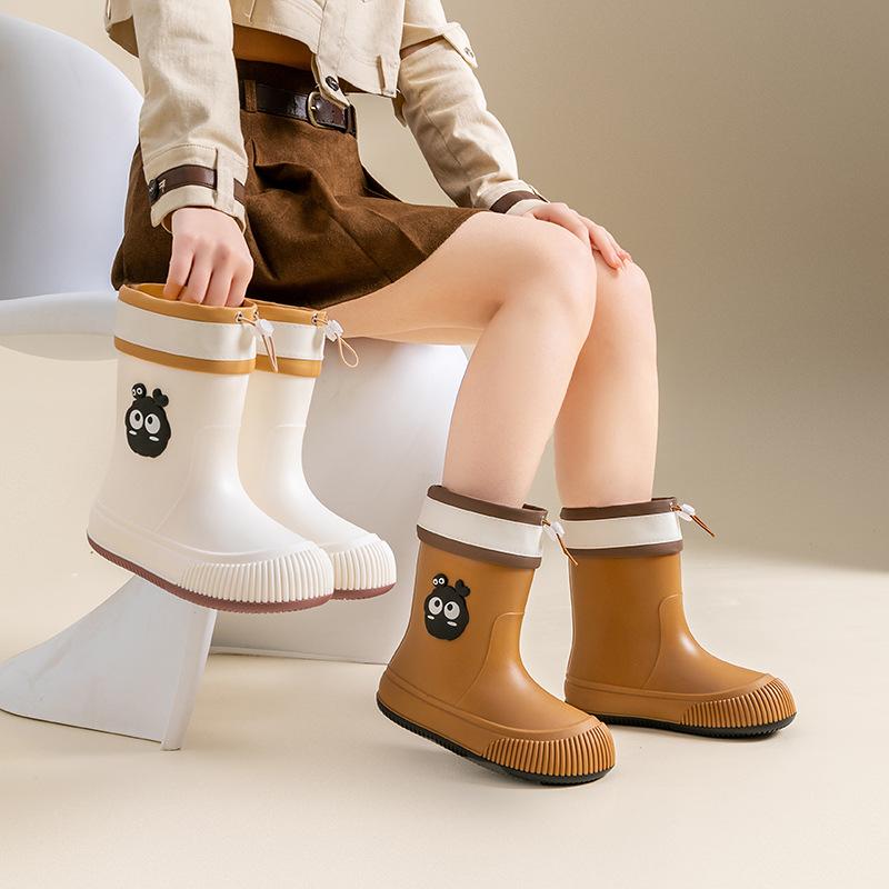 Сапоги для дождя средней высоты, водонепроницаемые сапоги для дождливой погоды, студенческая обувь для отдыха на природе, модная легкая нескользящая резиновая обувь