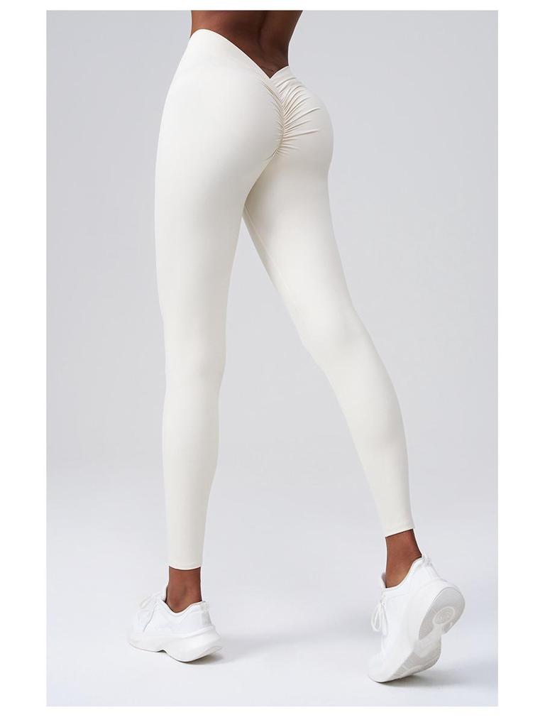 Хуатон Йога-брюки с эффектом подтяжки ягодиц - Без следов, Не скатываются, V-образный пояс для похудения, для бега и фитнеса