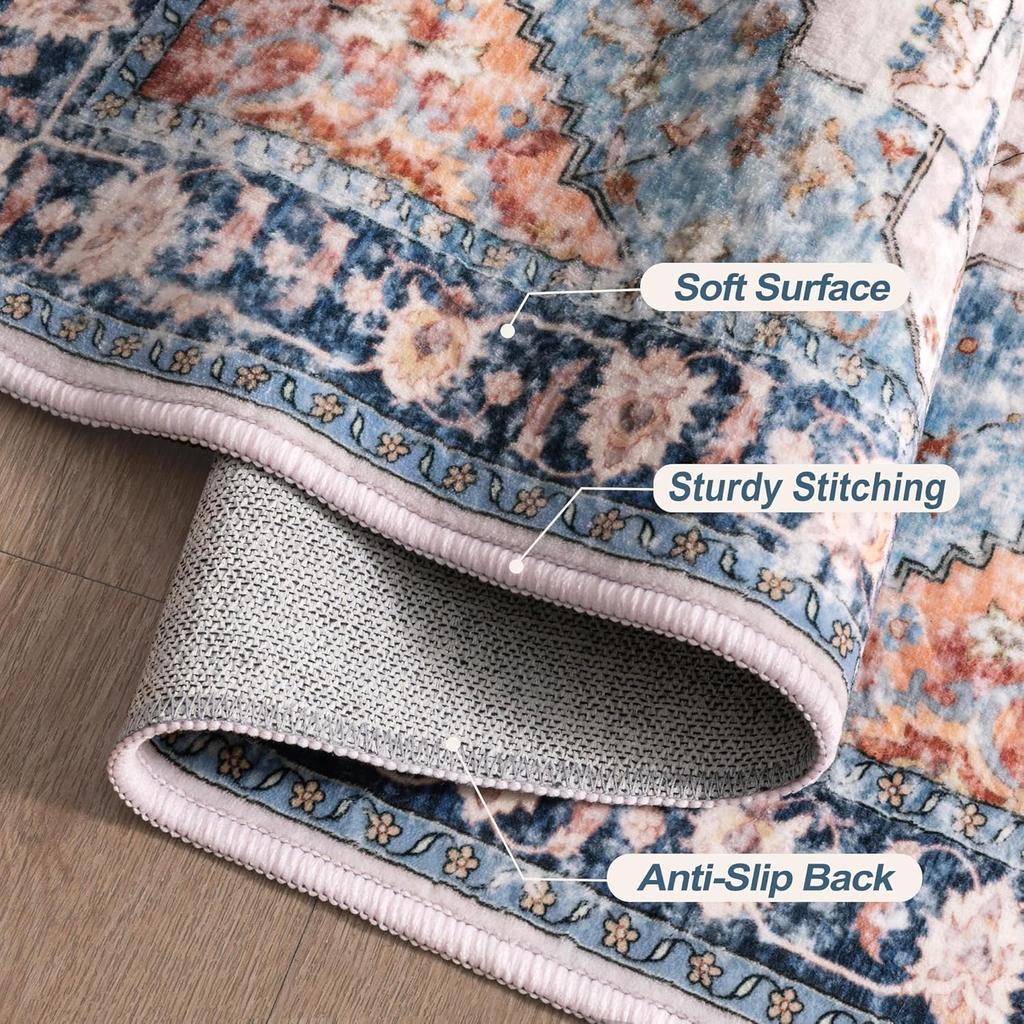 Persian Vintage Area Rug Outdoor Camping Rug Ultra-Thin Non-Slip Large Area Rug For Living Room Bedroom Decorative Rug