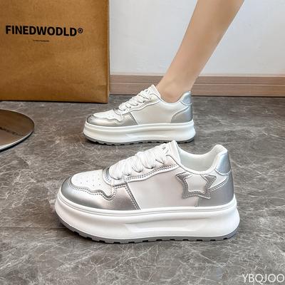 Женские вулканизированные туфли 2025 Весна Новые Дышащие Низкий Вырез Повседневные Толстая Подошва Цветные Блоки Спортивная Обувь Zapatos Mujer Кроссовки