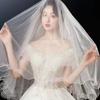 Короткая свадебная фата Двухслойная головная повязка невесты Элегантная свадебная фата Свадебные аксессуары