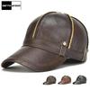 Cowhide Genuine Leather Baseball Cap Men Winter Mens Snapback Winter Trucker Cap Dad Hat
