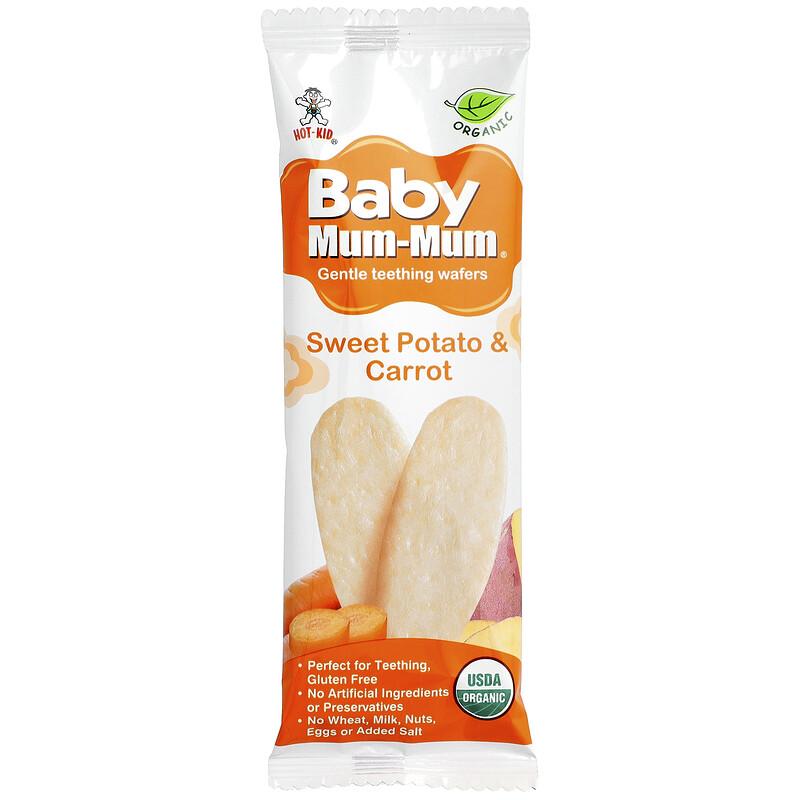 Baby Mum-Mum®, Gentle Teething Wafers, Sweet Potato & Carrot, 12 Packs, 2 Wafers Each