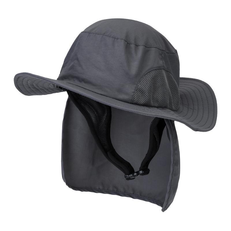 Sun Hat Men's Outdoor Riding Windproof Sun Protection Removable Sun Hat Bucket Hat Women's Anti-splashing Big Edge Hat