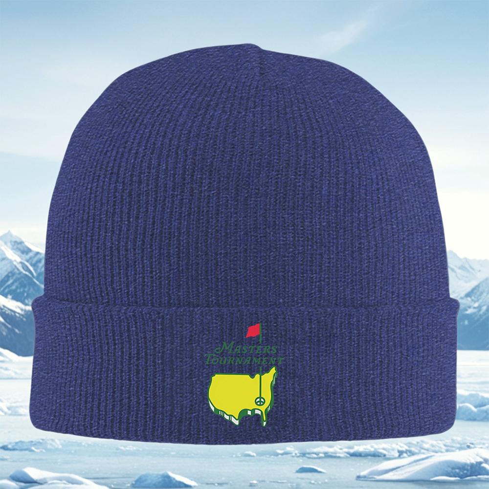 Golf flag tournament shape emblem logo Men Women Unisex Knitted Hat Beanie Pullover Cap Winter Thermal Warm Christmas Outdoor Cy