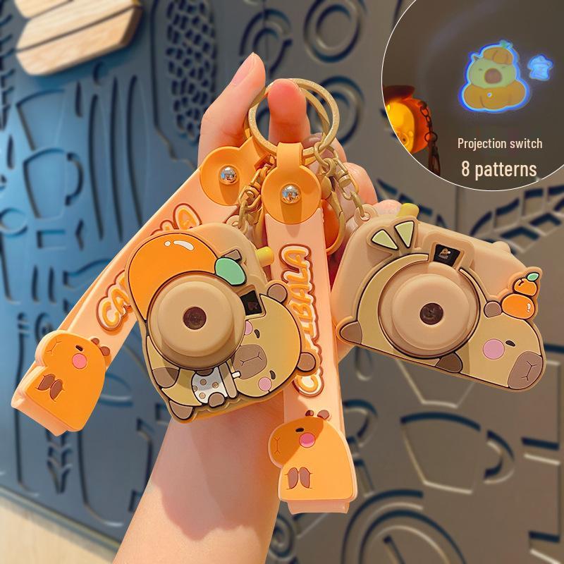 Брелок-подвеска в виде камеры-проектора капибары - Милое украшение для школьной сумки студента, Маленький подарок для пар