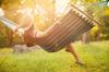 Single garden hammock with crossbar, 200 x 80, 150 kg strong