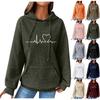 Женские толстовки с длинным рукавом, повседневные толстовки с капюшоном и шнурком с принтом для женщин, пуловер с карманами