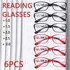 6pcs Women Reading Glasses Anti-blue Light Presbyopic Radiation Protection Portable Ultralight Eyewear Vision Care