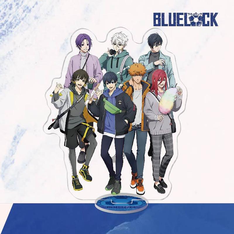 Модель подставки с синим замком, брелок для ключей Isagi Yoichi Bachira Meguru Kira Ryosuke Chigiri Hyoma, украшение для стоящего знака