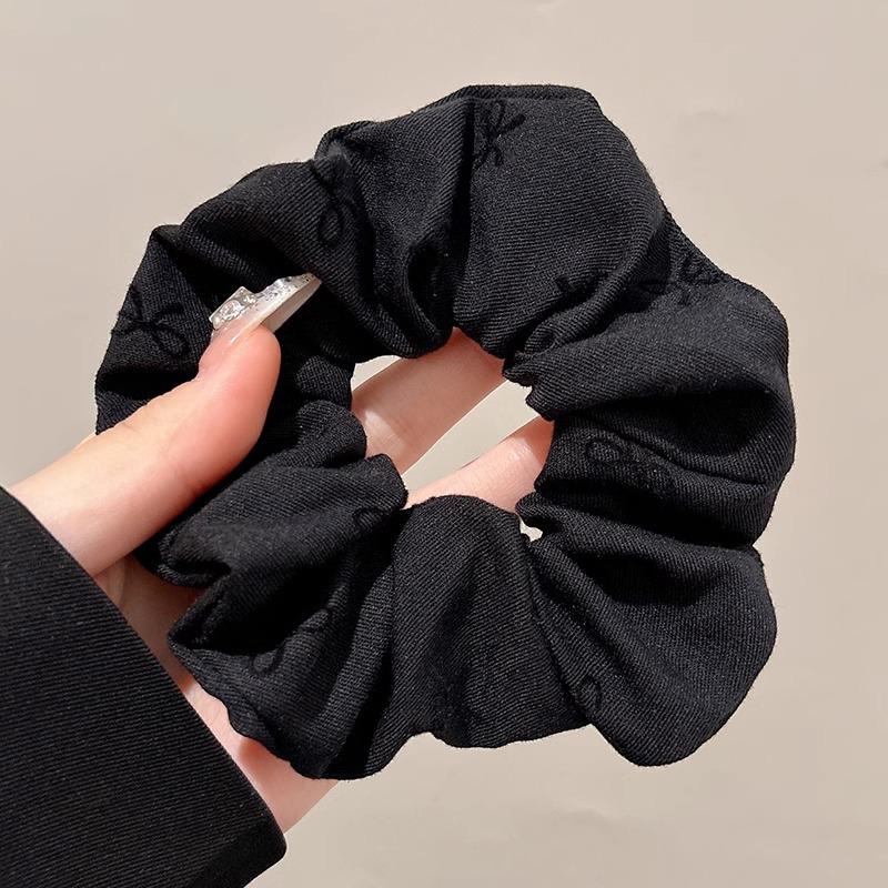 Резинка-бантик для волос All-Match серого цвета в горошек