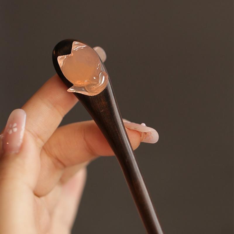 Ручная работа из лисы, винтажные женские палочки для волос в китайском стиле, модные аксессуары для длинных волос для девочек