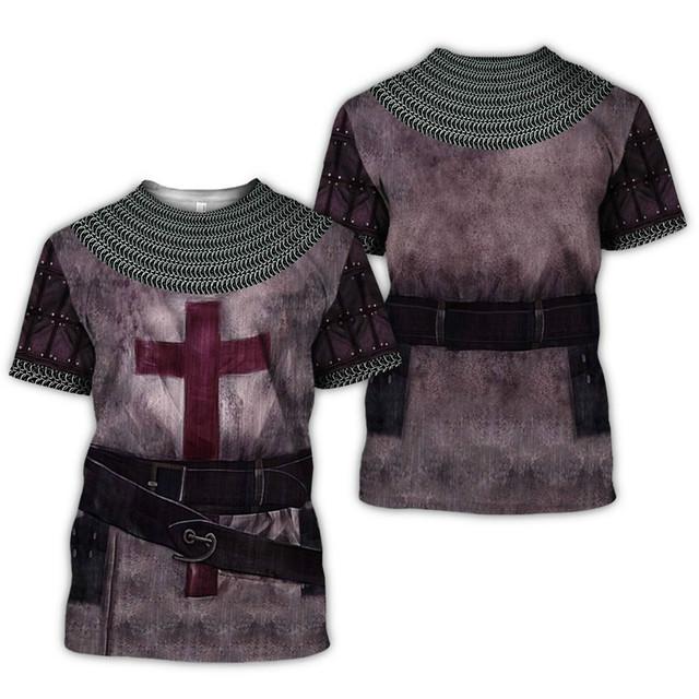 Good-looking Templar 3DT shirt printing clothing Harajuku short-sleeved best-selling summer new arrival new