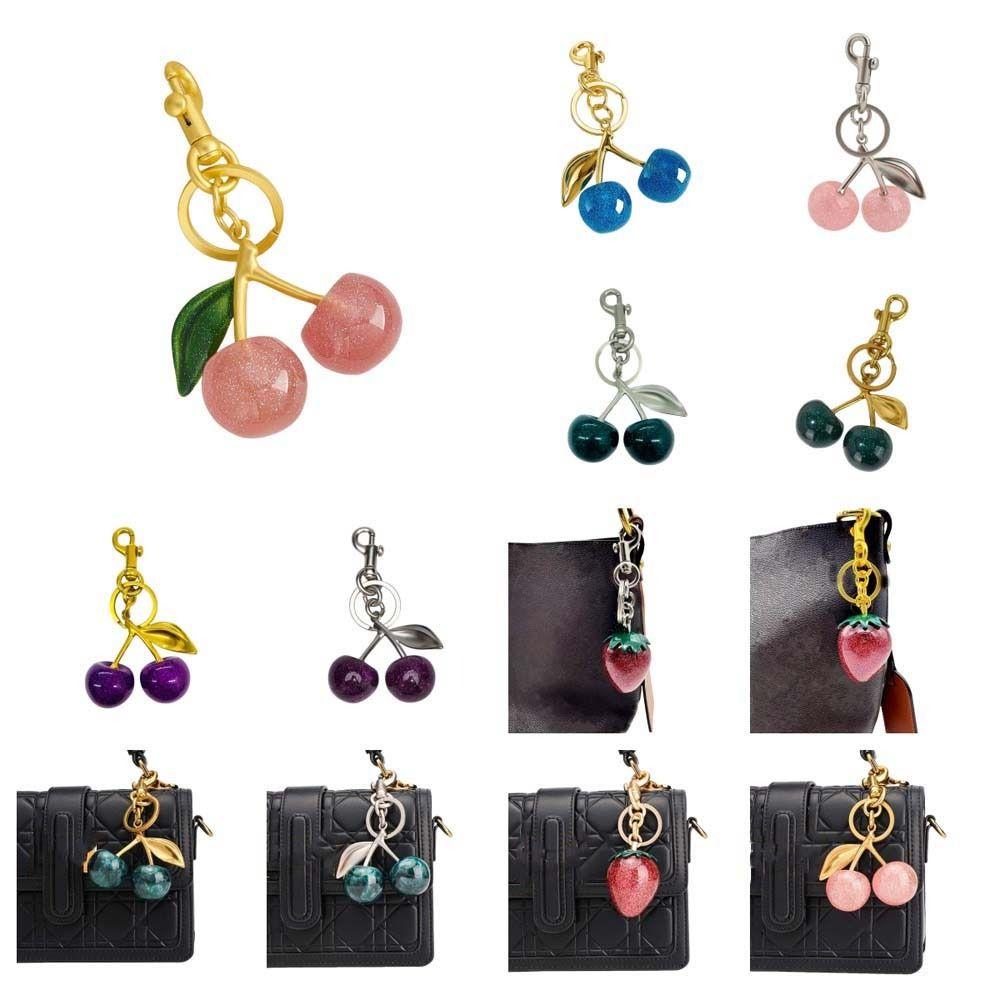 3D Crafts Cherry Keychain Ornaments Cherry Charms Fashion Car Keyring  Lady/Women
