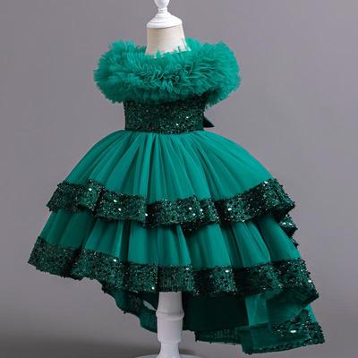 Летнее цветочное платье принцессы для девочек - Европейский и американский стиль с пышной юбкой для выступлений